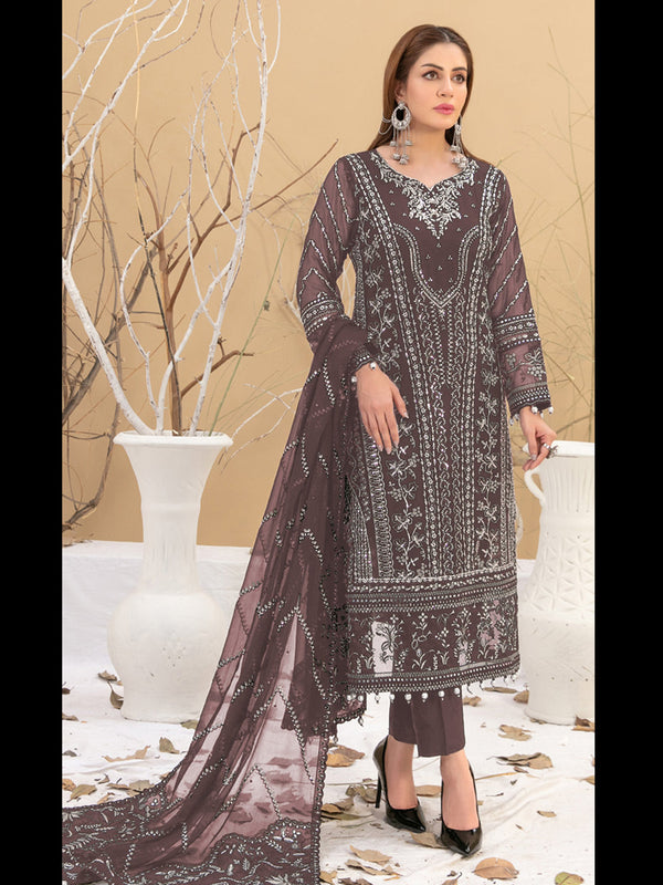Mauve Georgette Pant Suit 189584